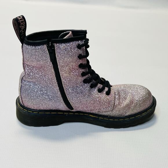 Dr Martens Delaney Glitter Combat Boots Purple Womens Sz 5 Mens Size 4 - Picture 3 of 12